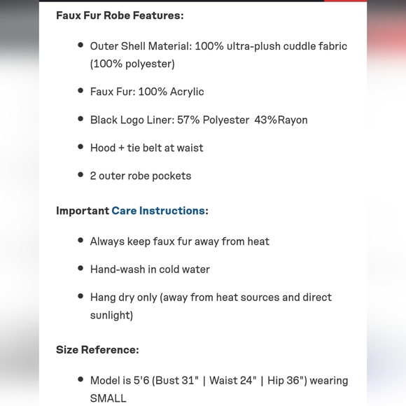 Spirithoods black panther faux fur robe with hood/ears small - Picture 6 of 7